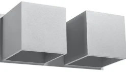 Sollux Aluminium Wandleuchte Grau eckig Up Down 2x G9 GEO< Moderne Lampen|Küchenlampen