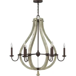 Elstead Antik Kronleuchter Holz Metall Ø76cm höhenverstellbar< Hängelampen|Holzlampen