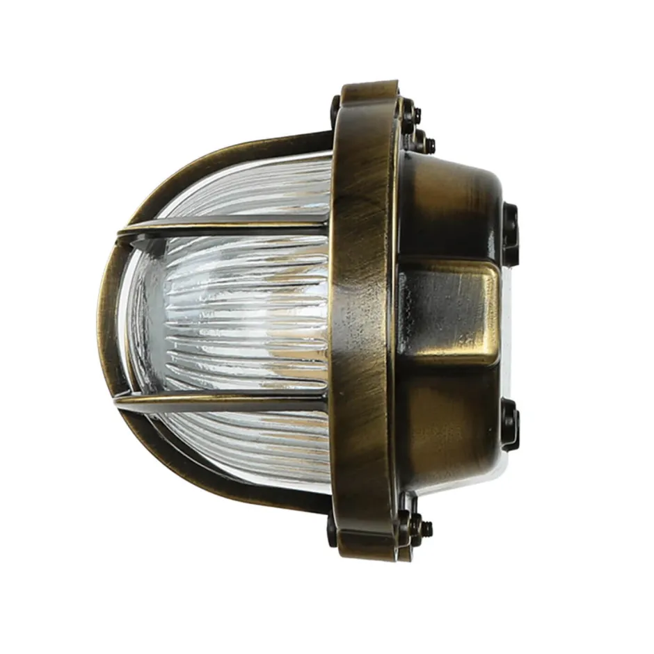 Lido Antike Außenlampe Wand Echt-Messing SKIATHOS< Rustikale Lampen|Metall Lampen