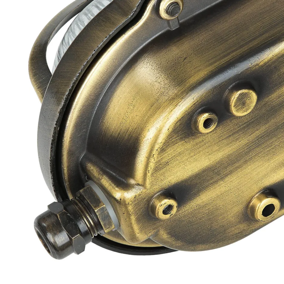 Lido Antike Außenlampe Wand Echt-Messing SKIATHOS< Rustikale Lampen|Metall Lampen