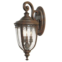 Rustikale Lampen|Vintage Lampen*Elstead Antike Hoflampe in Bronze IP44 E14 Haus Balkon