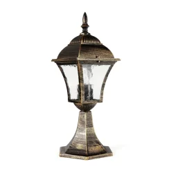 Rabalux Antike Sockellampe Außen TOSCANA E27 Gold IP43< Rustikale Lampen|Wegeleuchten