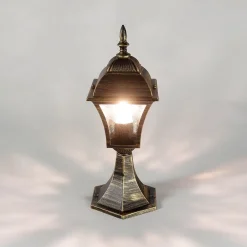 Rabalux Antike Sockellampe Außen TOSCANA E27 Gold IP43< Rustikale Lampen|Wegeleuchten