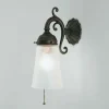 Berliner Messingleuchten Antike Wandlampe Messing Glas Zugschalter E27 T:17 cm< Wohnzimmerlampen|Metall Lampen