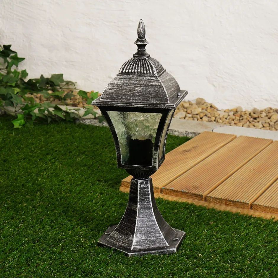 Rustikale Lampen|Wegeleuchten*Rabalux Antike Wegeleuchte Garten TOSCANA Silber regenfest