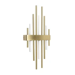 Giovanni Battista Art Déco Wandleuchte 70,5cm hoch Messing massiv 3x S14d< Wandleuchten|Badezimmer Lampe