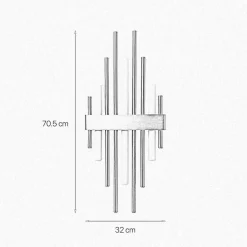 Giovanni Battista Art Déco Wandleuchte 70,5cm hoch Messing massiv 3x S14d< Wandleuchten|Badezimmer Lampe