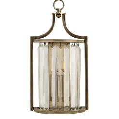 Easylight Art Déco Wandleuchte Kristall E14 H: 35 cm in Messing antik< Wandleuchten|Flurlampen