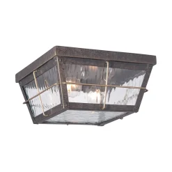 Elstead Außen Deckenleuchte Glas Metall eckig IP44 Terrasse< Rustikale Außenleuchten|Rustikale Lampen
