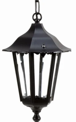 Außenleuchten Antik|Gartenlaternen*Lido Außen Hängeleuchte Schwarz IP44 Rustikal E27 Laterne