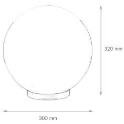 SU-MA Außen Kugellampe Ø30 cm Weiß IP44 E27< Metall Lampen|Kugellampen