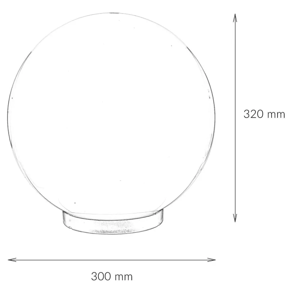 SU-MA Außen Kugellampe Ø30 cm Weiß IP44 E27< Metall Lampen|Kugellampen