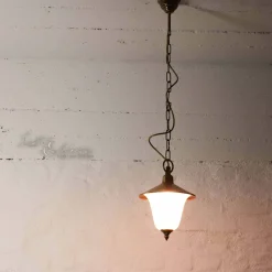 Außenleuchten Antik|Rustikale Lampen*Lido Außen Pendelleuchte aus Echt-Messing Ø20cm ANDROS