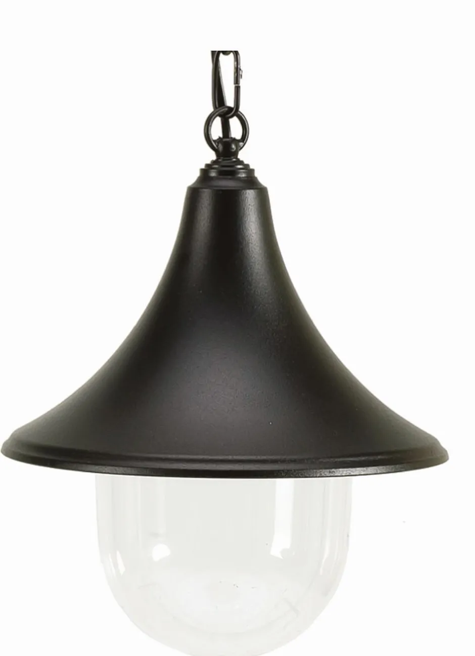 Außenleuchten Antik|Rustikale Lampen*Lido Außen Pendelleuchte Schwarz Ø25cm rund IP43 Rustikal