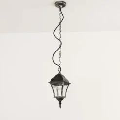 Rustikale Lampen|Hängeleuchten Außen*Rabalux Außen Pendelleuchte Silber Antik regenfest TOSCANA