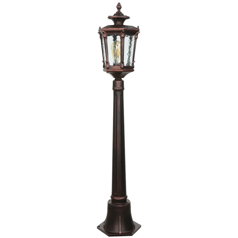 Rustikale Lampen|Wegeleuchten*Nowodvorski Außen Stehlampe Bronze Antik Ornament Glas E27 AMUR