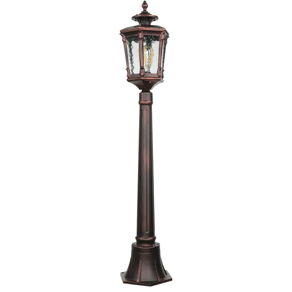 Rustikale Lampen|Wegeleuchten*Nowodvorski Außen Stehlampe Bronze Antik Ornament Glas E27 AMUR