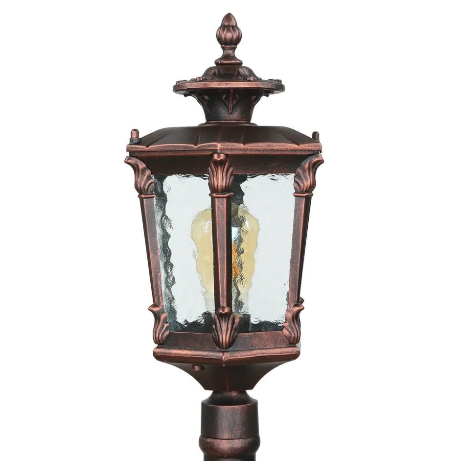 Rustikale Lampen|Wegeleuchten*Nowodvorski Außen Stehlampe Bronze Antik Ornament Glas E27 AMUR