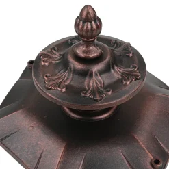 Rustikale Lampen|Wegeleuchten*Nowodvorski Außen Stehlampe Bronze Antik Ornament Glas E27 AMUR