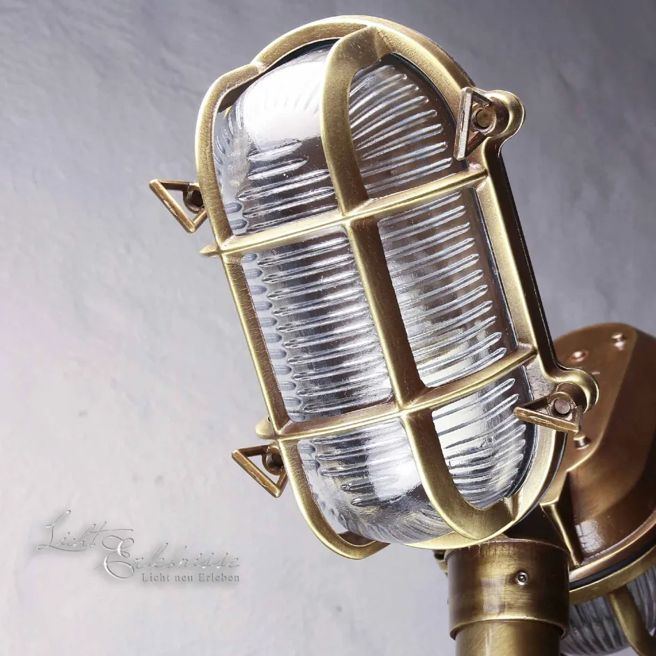Lido Außen Stehleuchte Antik 2-flmg aus Echt-Messing< Außenleuchten Antik|Rustikale Außenleuchten