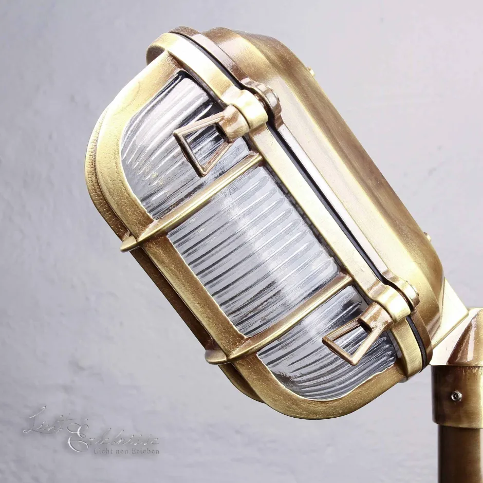 Lido Außen Stehleuchte Antik 2-flmg aus Echt-Messing< Außenleuchten Antik|Rustikale Außenleuchten