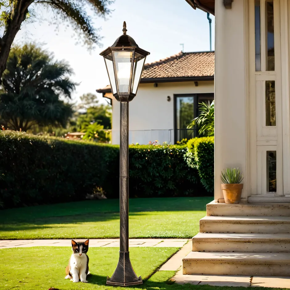 Easylight Außen Stehleuchte Schwarz Kupfer wetterfest 1,13m BRISTOL II< Rustikale Lampen|Wegeleuchten