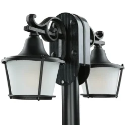 Rustikale Lampen|Wegeleuchten*Lido Außen Stehleuchte Schwarz 2-flmg rustikal OTHONOI