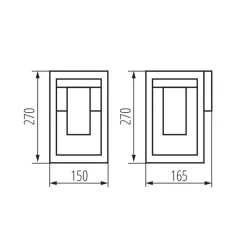 Außenwandleuchten|Moderne Außenleuchten*Kanlux Außen Wandlampe Aluminium eckig IP44 Modern Schwarz