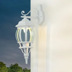 Easylight Außen Wandlampe BREST Gartenlaterne weiß wetterfest< Rustikale Lampen|Rustikale Außenleuchten