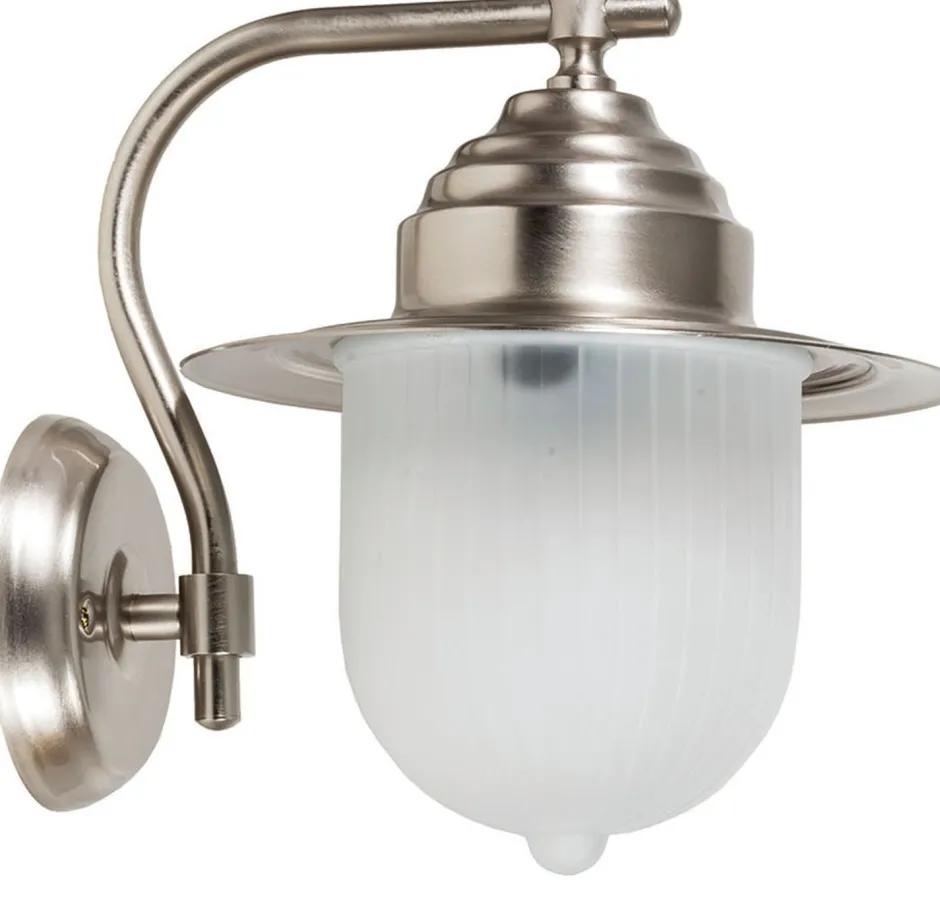 Außenleuchten Antik|Außenwandleuchten*Lido Außen Wandlampe in Nickel Echt-Messing PEONIA