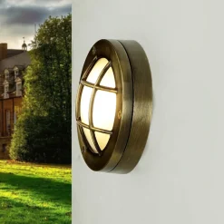 Lido Außen Wandlampe Messing Maritim rund IP64 Haus Tür< Rustikale Lampen|Metall Lampen
