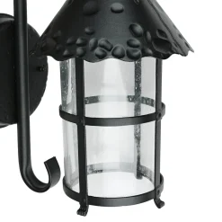 Metall Lampen|Rustikale Lampen*SU-MA Außen Wandlampe Schwarz regenfest Rustikal TOURNAI