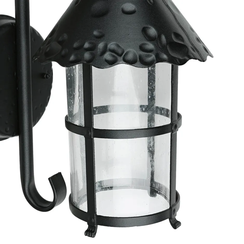 Metall Lampen|Rustikale Lampen*SU-MA Außen Wandlampe Schwarz regenfest Rustikal TOURNAI