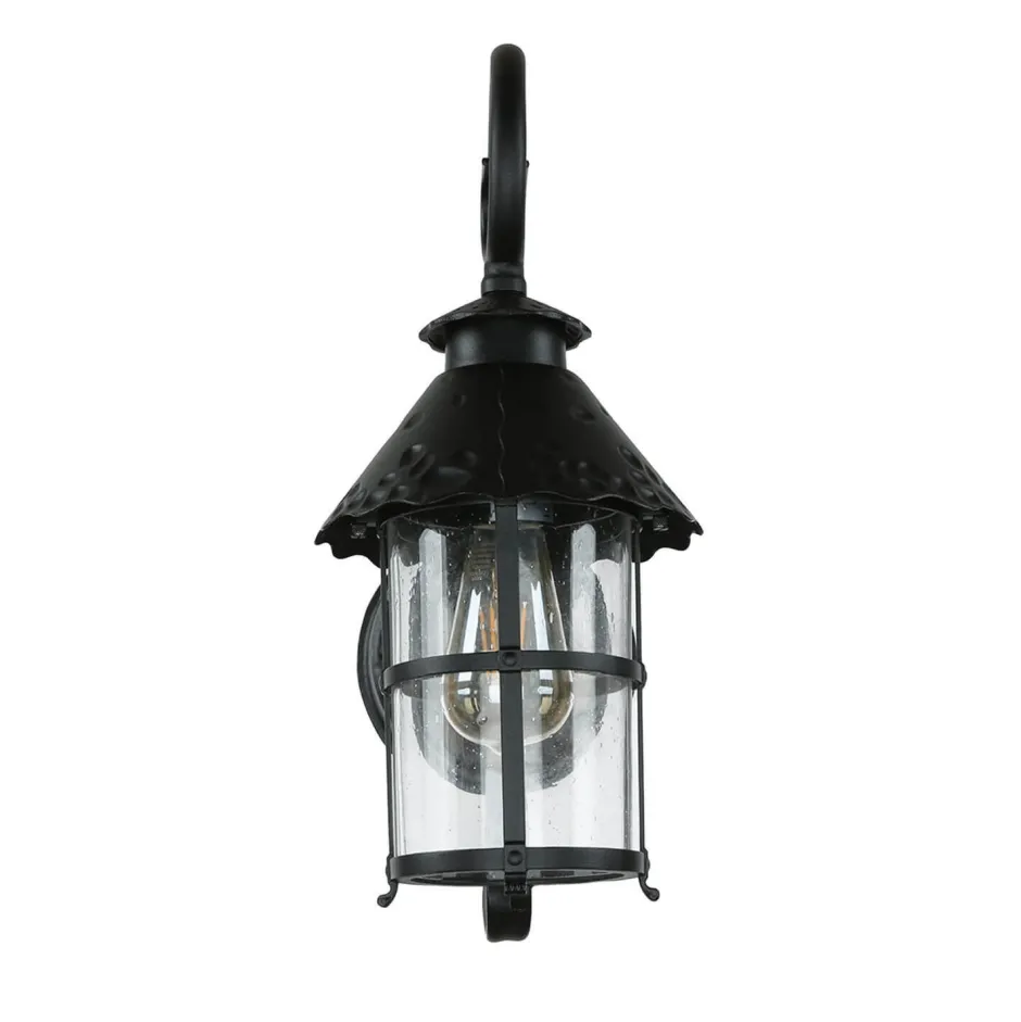 Metall Lampen|Rustikale Lampen*SU-MA Außen Wandlampe Schwarz regenfest Rustikal TOURNAI