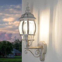 Easylight Außen Wandleuchte BREST in Weiß Gold IP44< Rustikale Lampen|Rustikale Außenleuchten