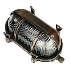 Rustikale Lampen|Metall Lampen*Lido Außen Wandleuchte Messing massiv Glas IP64 E27 Weiß