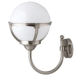 Lido Außen Wandleuchte Messing in Nickel IP43 Haus Hof< Außenleuchten Messing|Außenwandleuchten