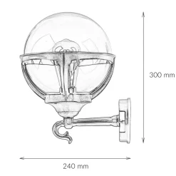 Lido Außen Wandleuchte Messing Vintage IP43 Haus Hof< Außenleuchten Antik|Außenleuchten Messing