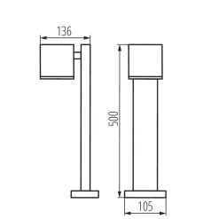 Moderne Lampen|Wegeleuchten*Kanlux Außenlampe Anthrazit Aluminium 50 cm Garten weg