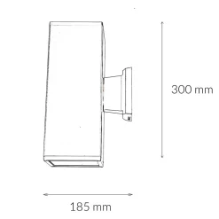 SU-MA Außenlampe Anthrazit Up Down IP54 eckig 30cm< Metall Lampen|Feuchtraumleuchten