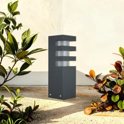 SU-MA Außenlampe BERINGEN IP54 E27 klein 25 cm Anthrazit< Metall Lampen|Wegeleuchten