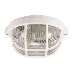 Badezimmer Lampe|Feuchtraumleuchten*Strühm Außenlampe E27 Maritim rund Ø 18 cm klein IP65 Weiß