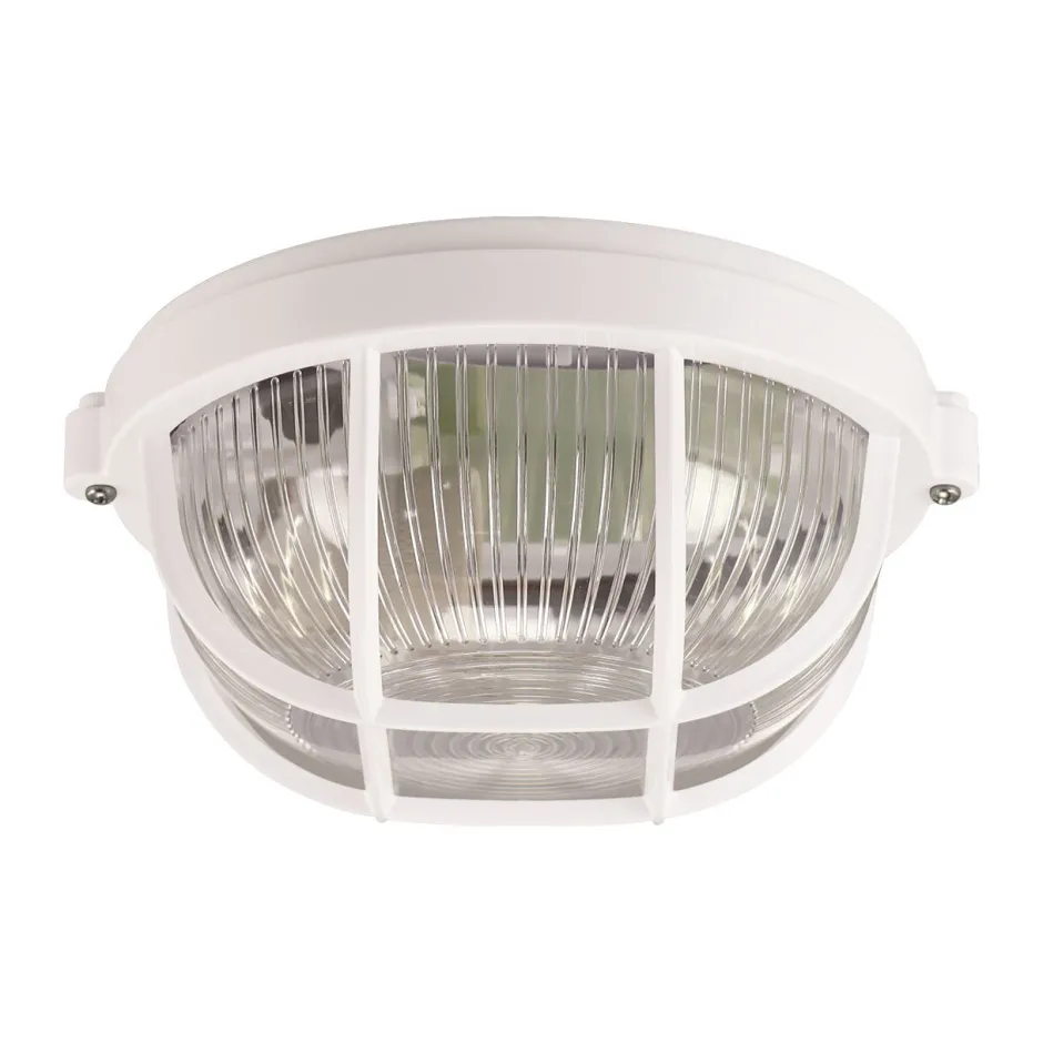 Badezimmer Lampe|Feuchtraumleuchten*Strühm Außenlampe E27 Maritim rund Ø 18 cm klein IP65 Weiß