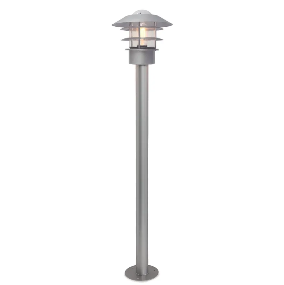 Außenleuchten Antik|Gartenlaternen*Elstead Außenlampe Edelstahl Glas 100 cm Skandinavisch IP44 E27