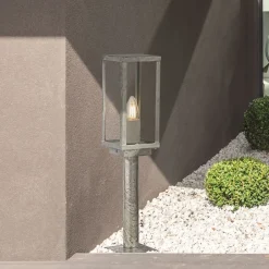 Wegeleuchten|Moderne Außenleuchten*Searchlight Außenlampe Garten 50 cm IP44 in Silber eckig E27