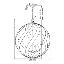 Elstead Außenlampe hängend Ø 66 cm groß höhenverstellbar IP44 E14< Kugellampen|Rustikale Lampen