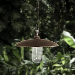 Giovanni Battista Außenlampe hängend IP44 E27 Ø 30,5 cm Echt-Messing< Außenleuchten Antik|Außenleuchten Messing