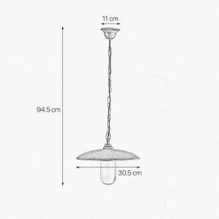 Giovanni Battista Außenlampe hängend IP44 E27 Ø 30,5 cm Echt-Messing< Außenleuchten Antik|Außenleuchten Messing