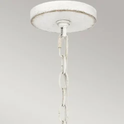 Metall Lampen|Rustikale Lampen*Elstead Außenlampe hängend Korbschirm E27 IP44 Ø 40,5 cm Weiß Antik