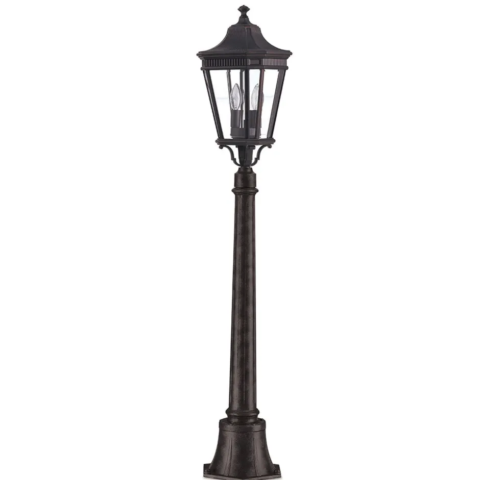 Elstead Außenlampe IP44 E14 110cm Glas Aluminium Rustikal< Außenleuchten Antik|Gartenlaternen